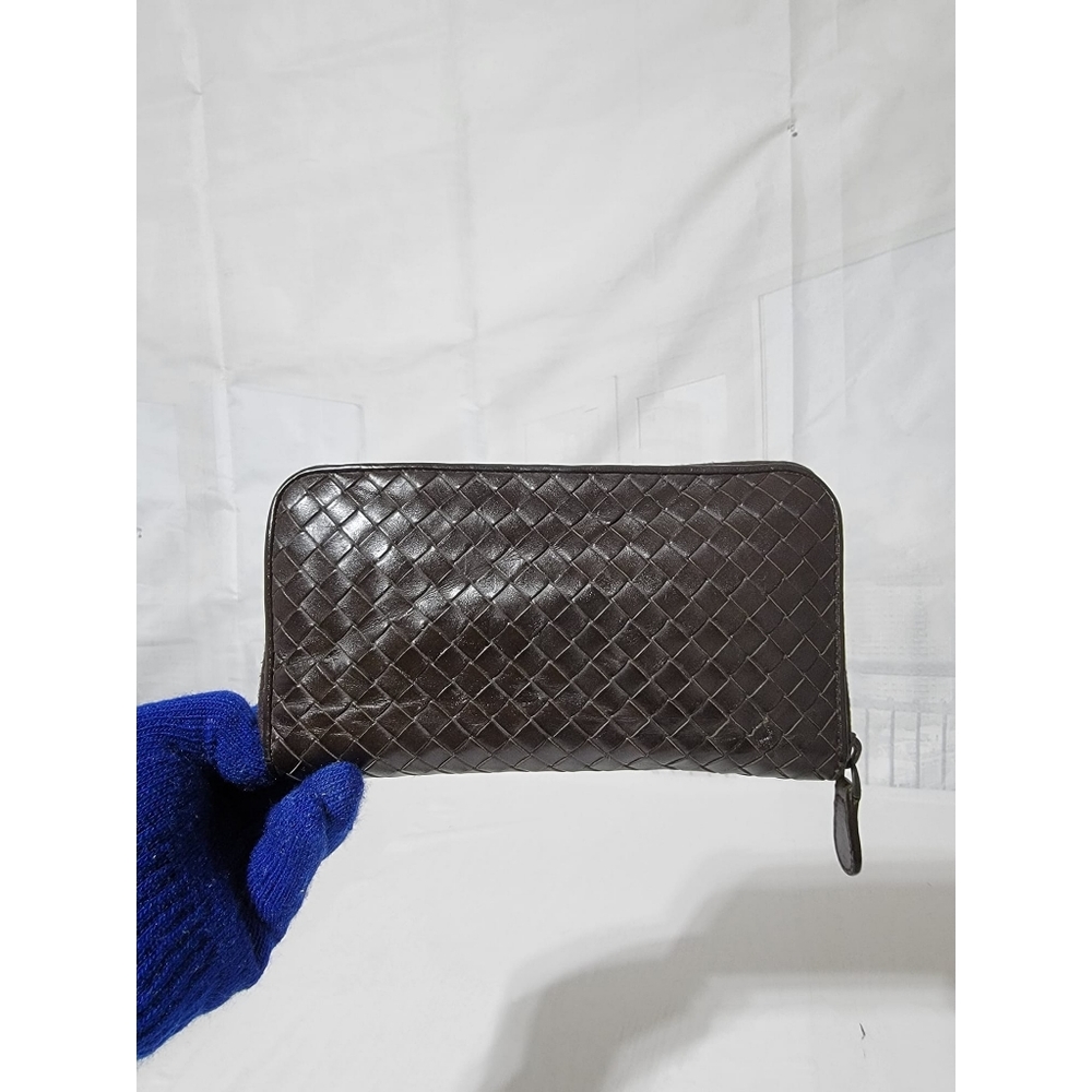 Bottega Veneta Intrecciato Leather Zip Around Continental Wallet Deep Ch…